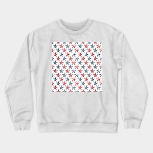 Red and Navy Blue Nautical Stars Crewneck Sweatshirt